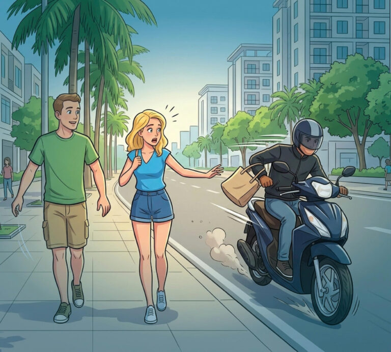 Cảnh giác với tình trạng cướp giật tài sản khi đi bộ